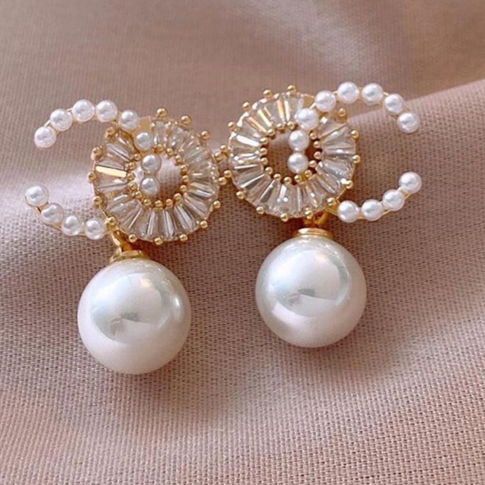 Elegant Pearl and  14K Gold Plated Earrings
